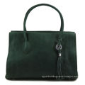 Soft Dark Green Ladies Leather Business Bags / Handbags With Cotton Lining